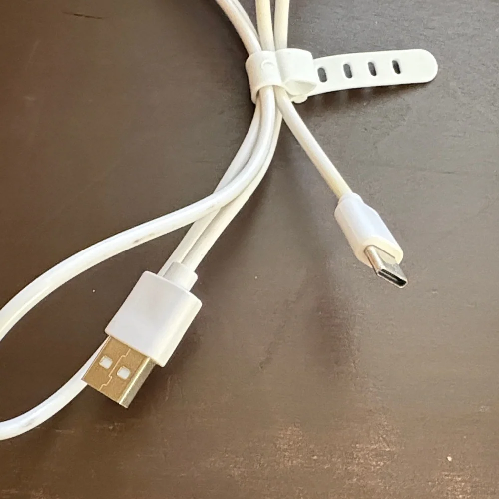 Universal USB-USB C Charging Cable Set - White and Orange